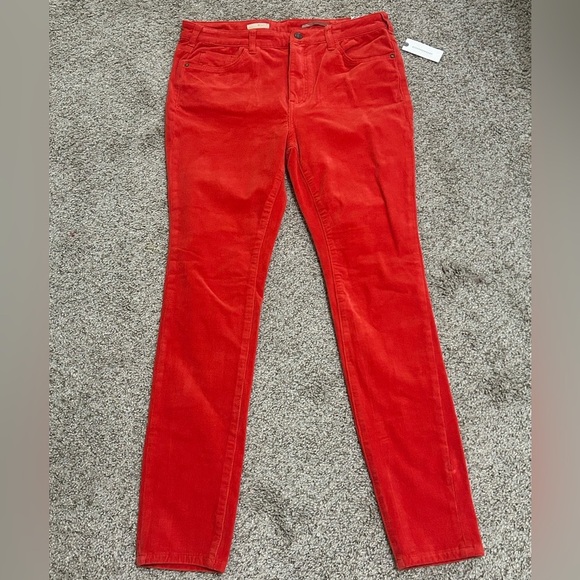 NWT Pilcro High-Rise Skinny Ankle Jeans Red Cotton Elastane Women's Size 31T - Picture 2 of 12